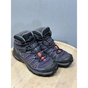 Salomon Hiking Boots Womens Size 7 Purple X Ultra Mid GTX Waterproof Trail
